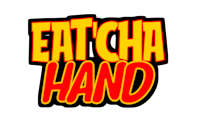 eat cha hand logo on a black background